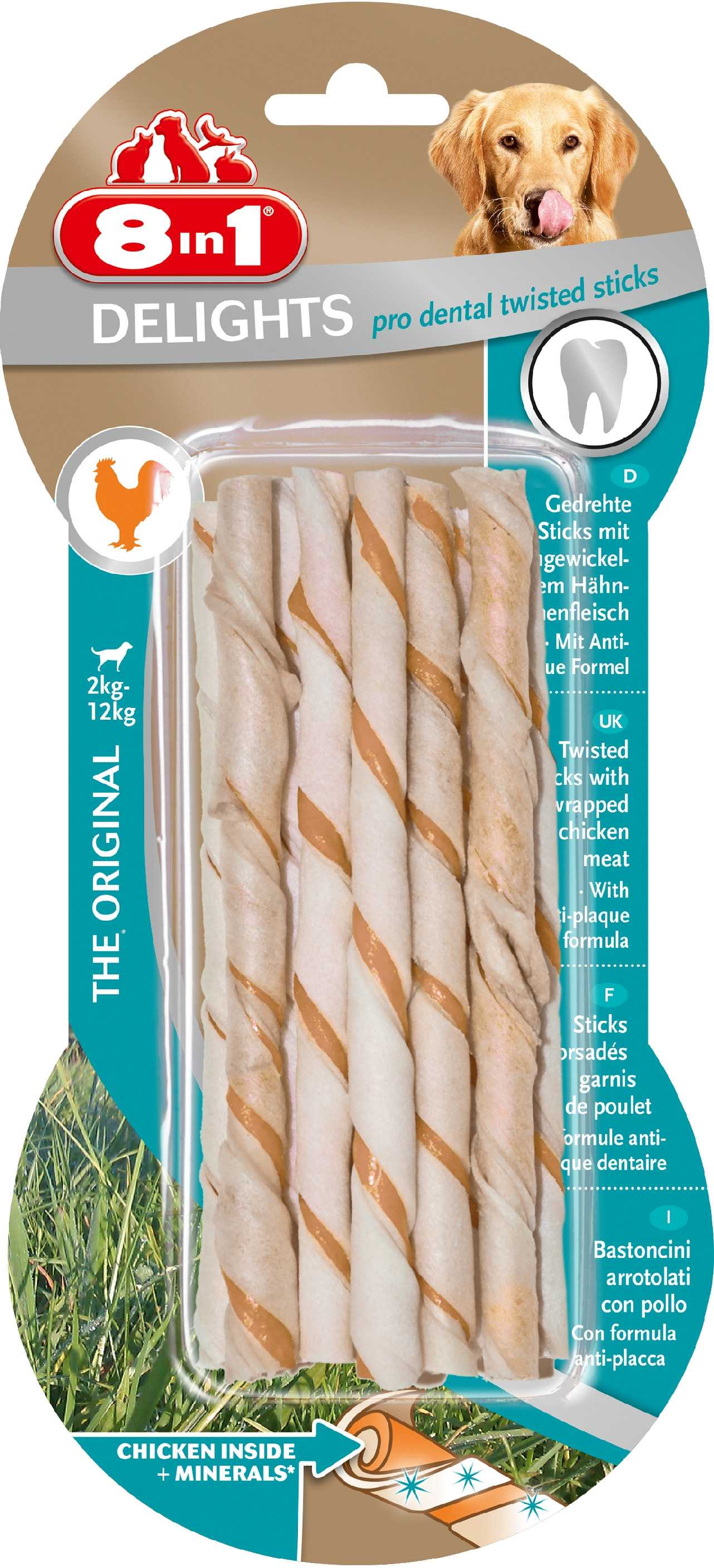 8in1 Delights Twisted chicken 10 ks 55 g