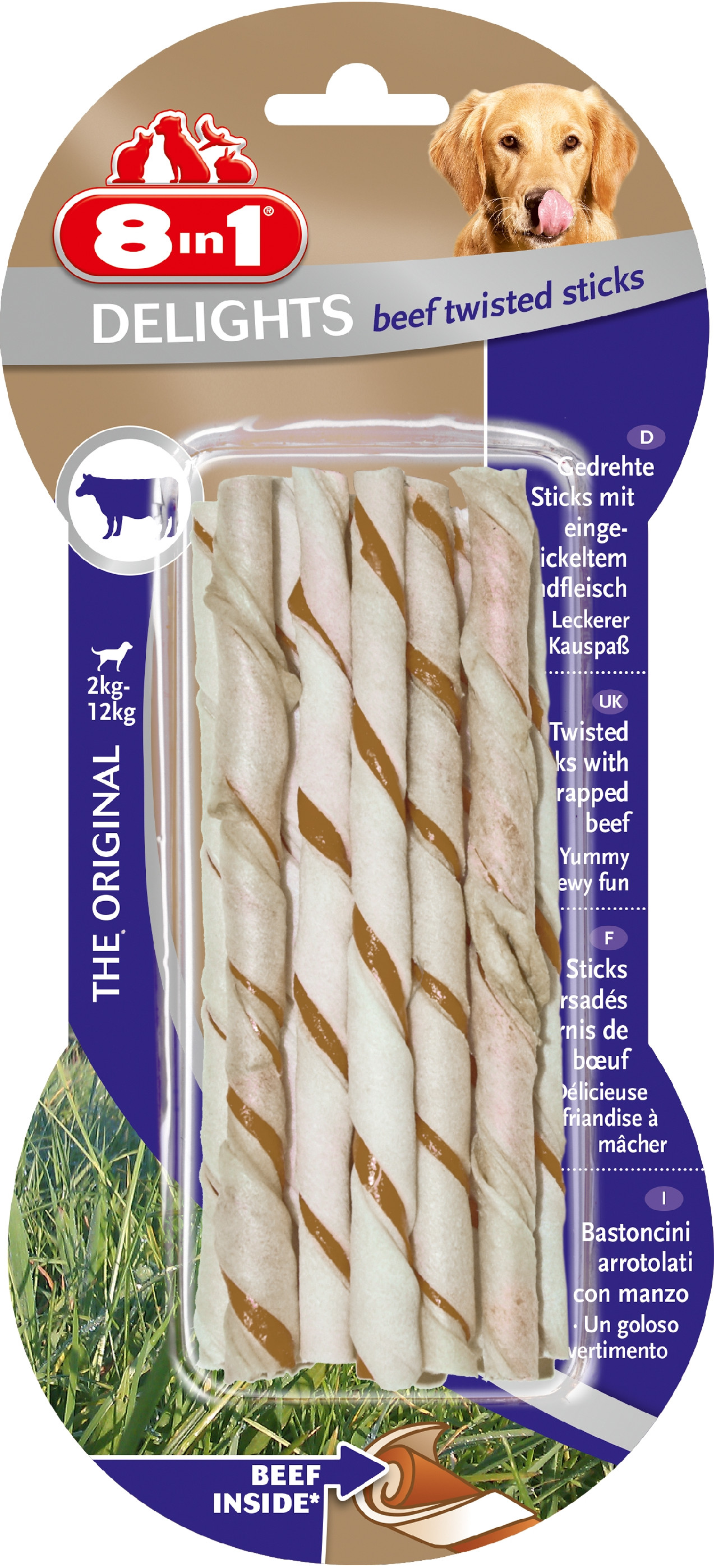 8in1 Delights Twisted hovězí 10 ks 55 g