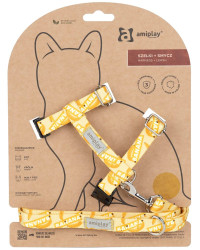 Amiplay Kšíry pro kočku s vodítkem BeHappyCat Banana