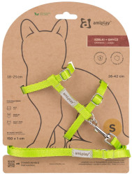 Amiplay Kšíry pro kočku s vodítkem Samba Neonově zelené