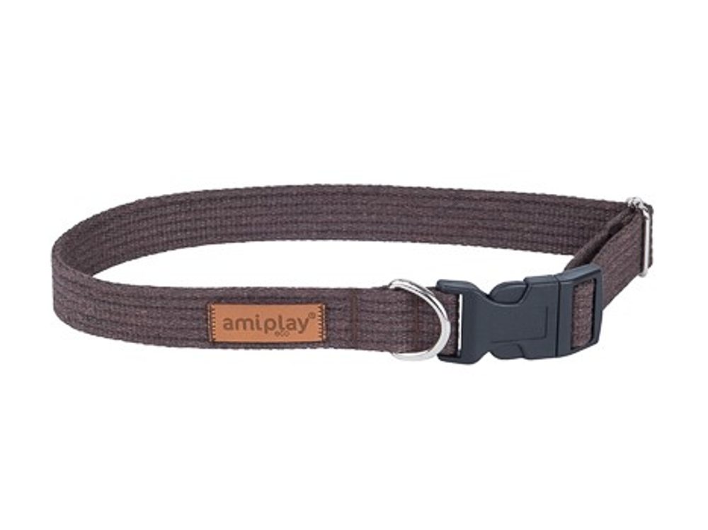 Amiplay Obojek nastavitelný Cotton hnědý