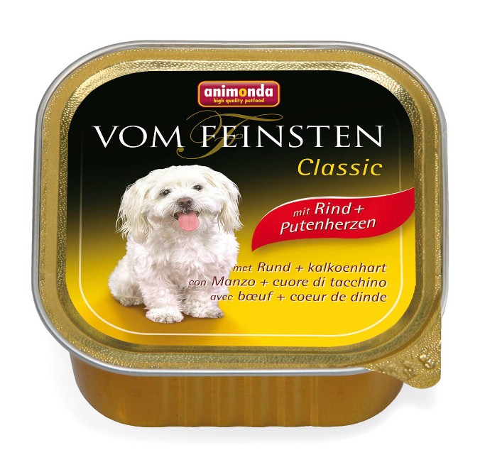 Animonda Vom Feinsten Classic paštika pro psy hovězí + krůtí srdce 150 g