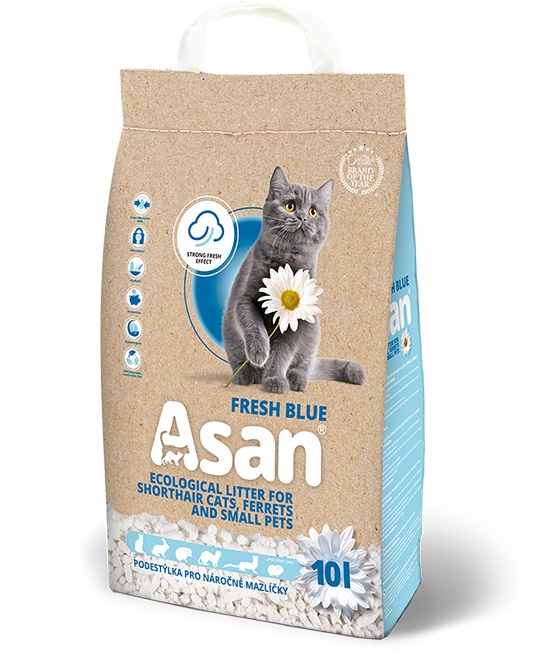 Asan Cat Fresh Blue eko-stelivo pro kočky a fretky 10 l (2 kg)