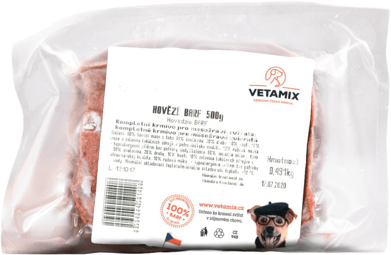 Barf Vetamix hovězí 500g