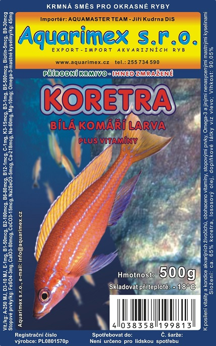 Bílá komáří larva (Koretra) 500g