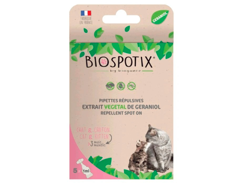 BIOGANCE Biospotix spot-on pro kočky s repelentním účinkem 5x1 ml