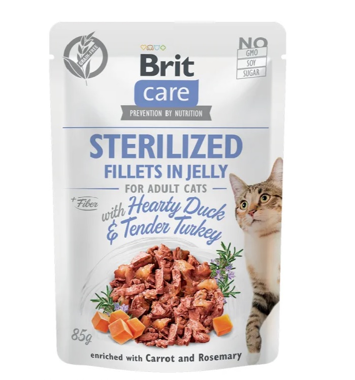 Bit Care Sterilised Fillets in Jelly with Hearthy Duck/Tender Turkey - 85g