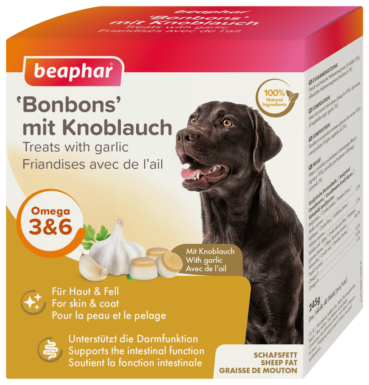 Bonbóny Beaphar z ovčího tuku s česnekem 245 g