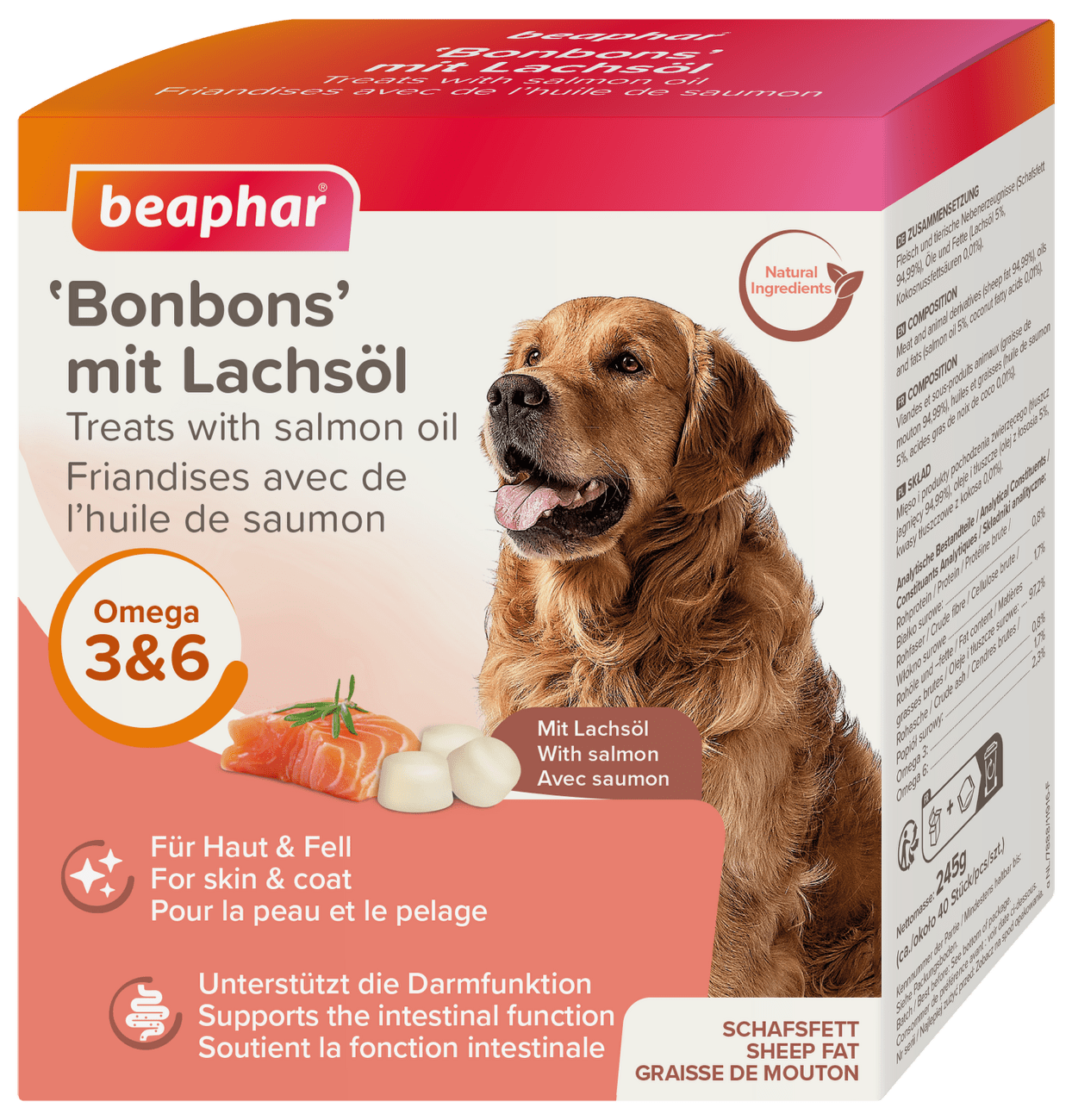 Bonbóny Beaphar z ovčího tuku s lososem 245 g