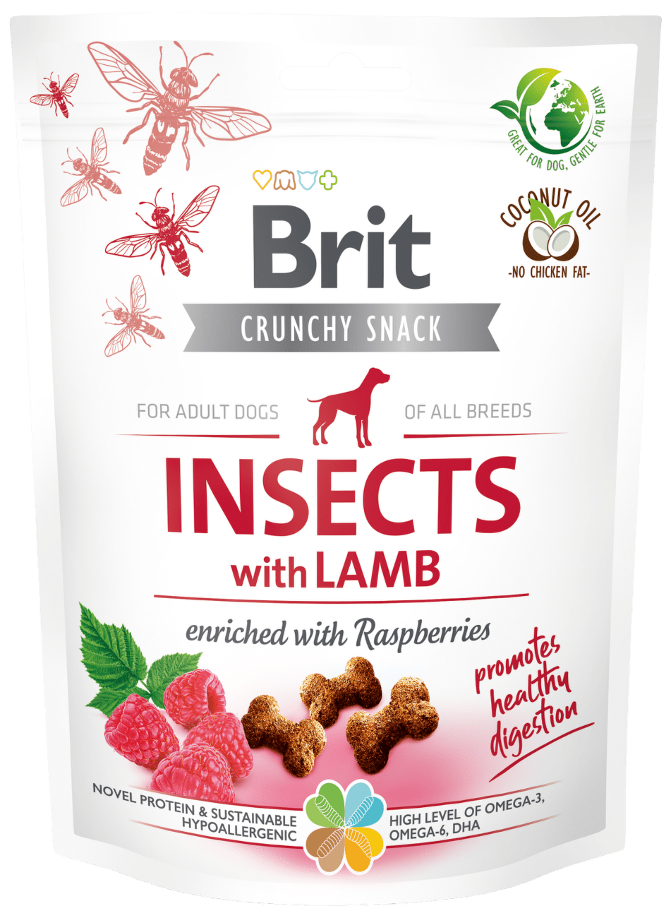 Brit Care Dog Crunchy Cracker Insects with Lamb enriched with Raspberries 200g