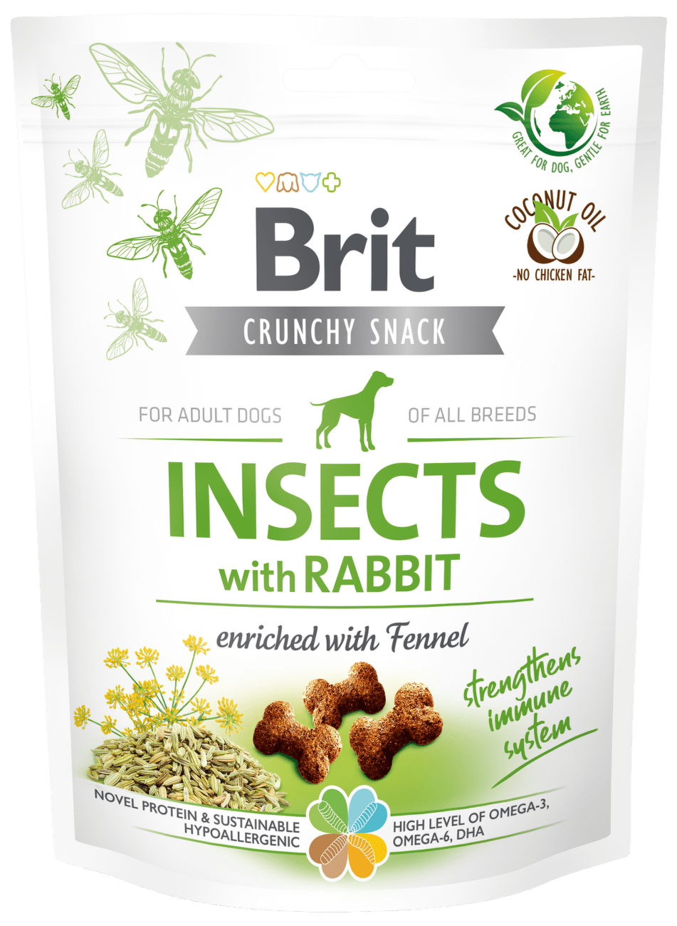 Brit Care Dog Crunchy Cracker Insects with Rabbit enriched with Fennel 200g