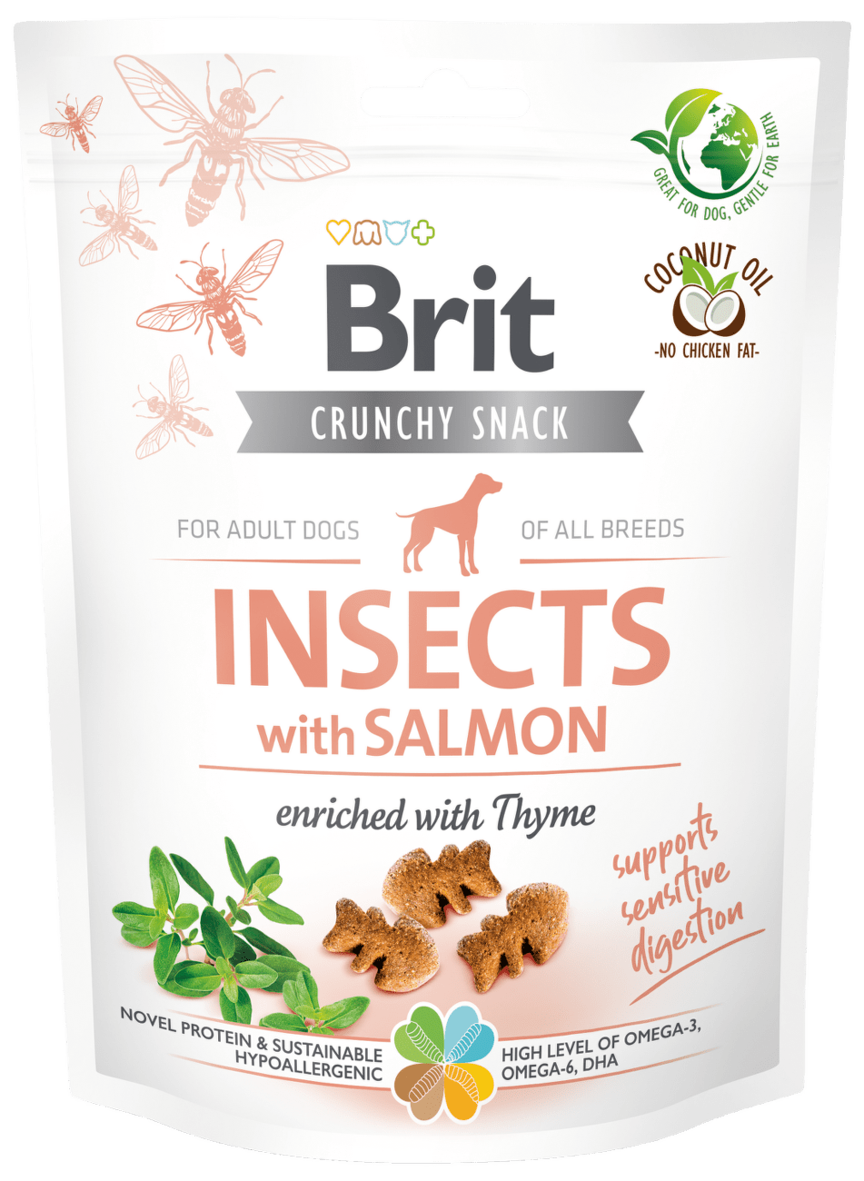 Brit Care Dog Crunchy Cracker Insects with Salmon enriched with Thyme 200g