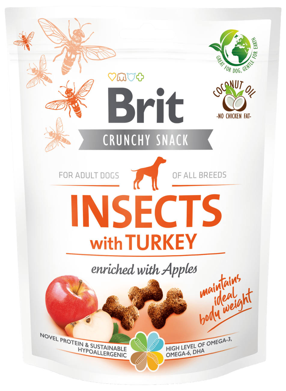 Brit Care Dog Crunchy Cracker Insects with Turkey and Apples 200g