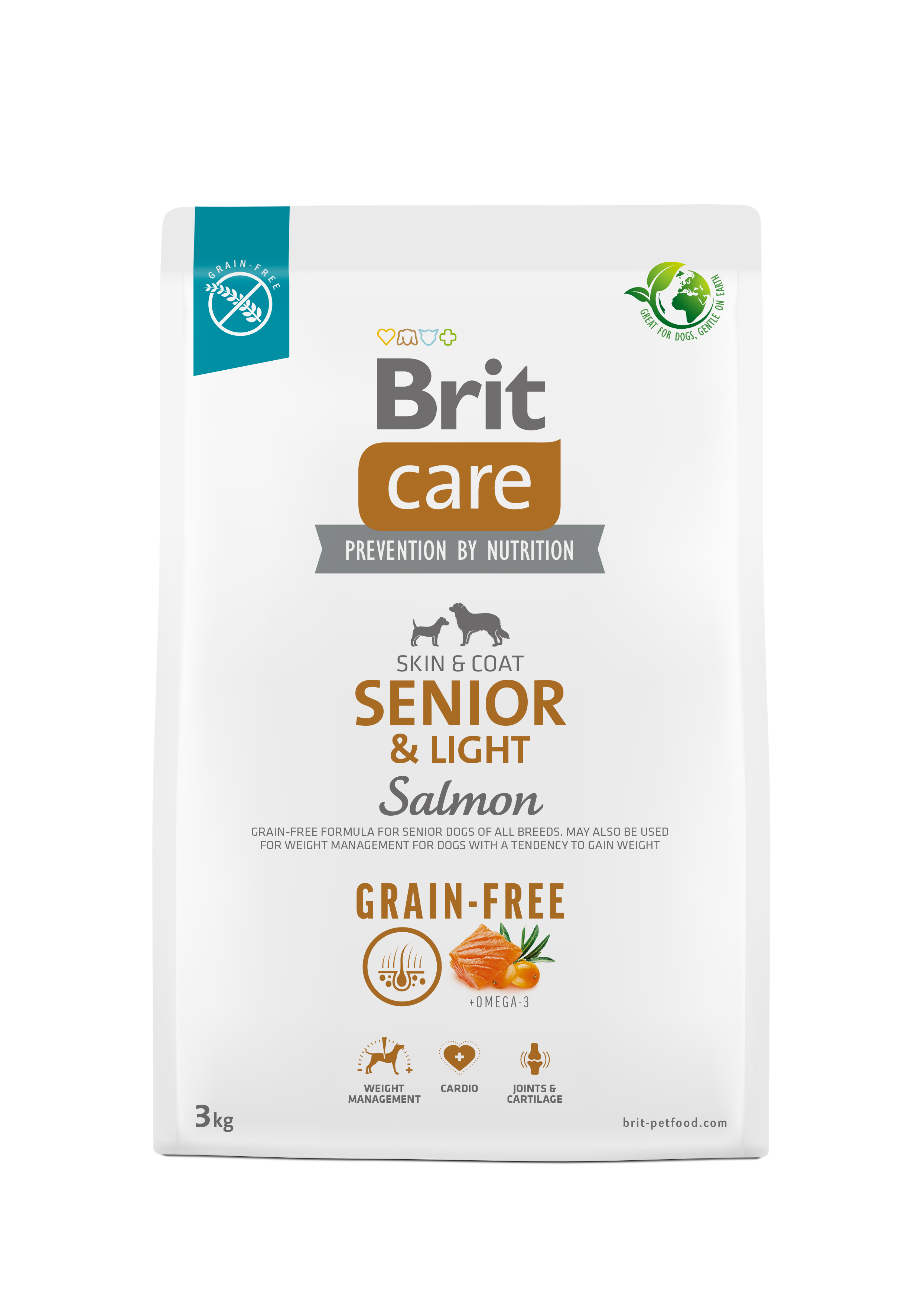 Brit Care Dog Grain-Free Senior and Light – Salmon and Potato 3 kg