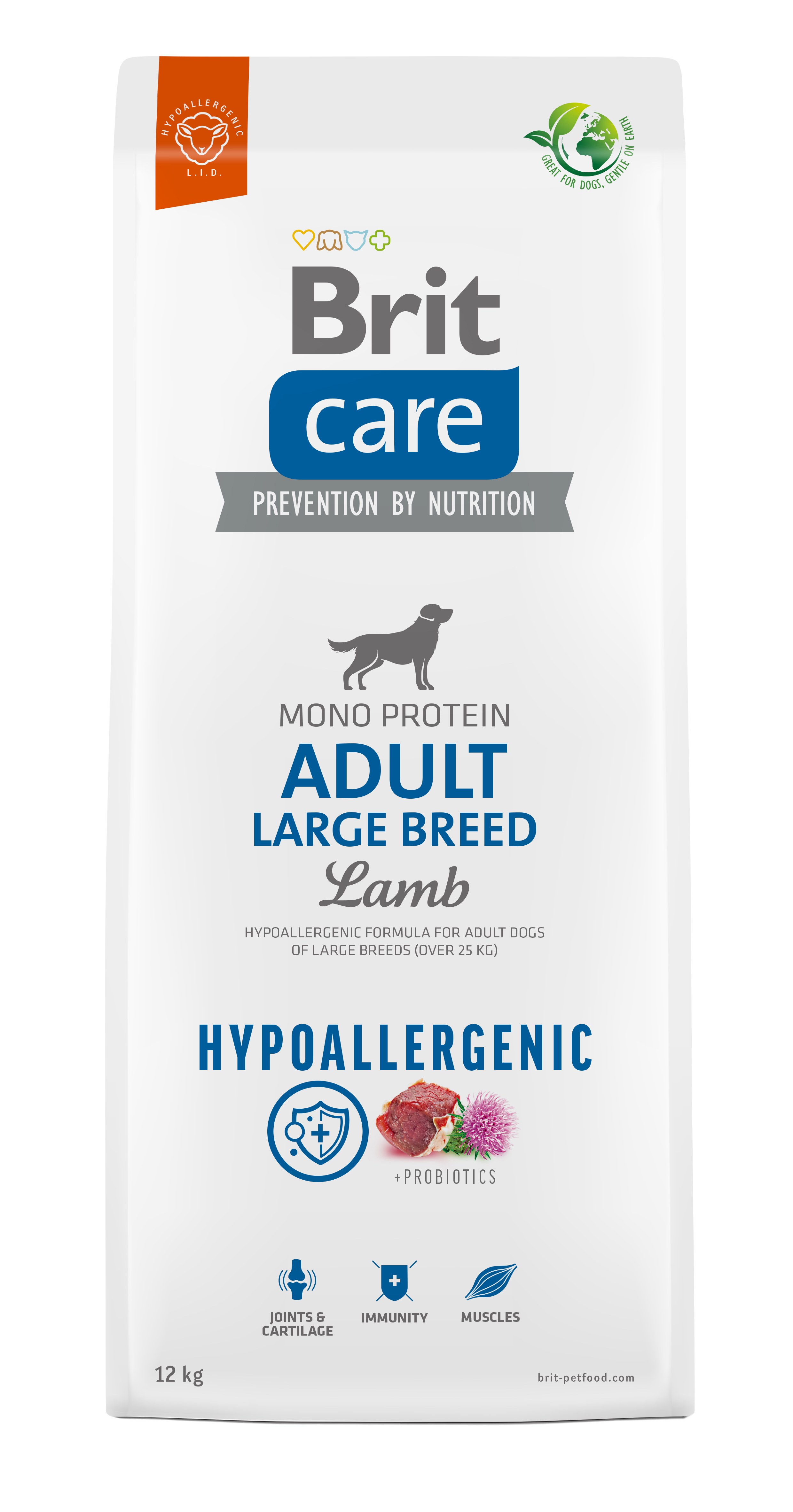 Brit Care Dog Hypoallergenic Adult Large Breed – Lamb and Rice 12 kg