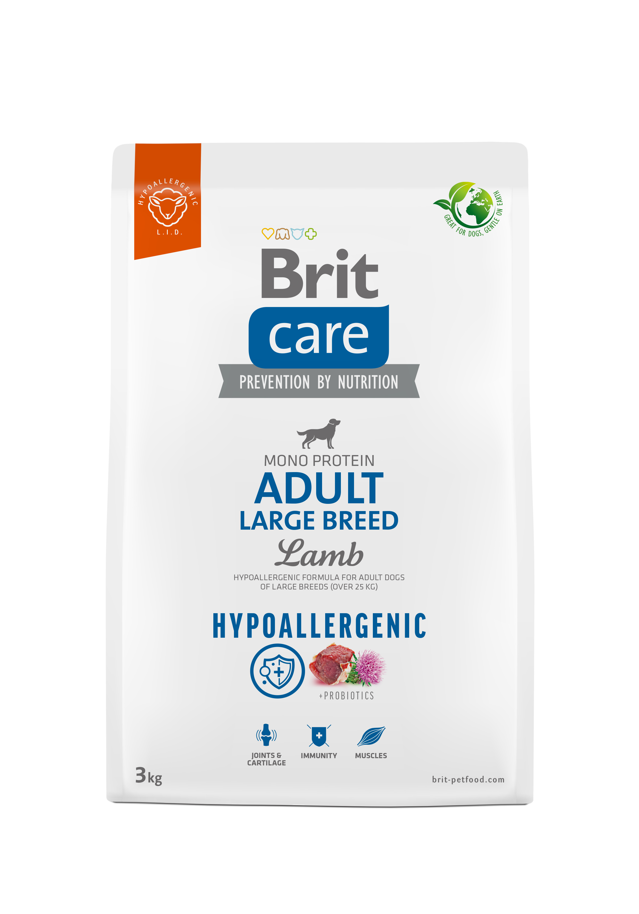 Brit Care Dog Hypoallergenic Adult Large Breed – Lamb and Rice 3 kg