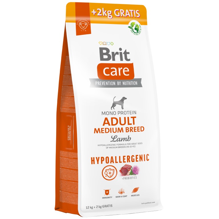 Brit Care Dog Hypoallergenic Adult Medium Breed 12 + 2 kg