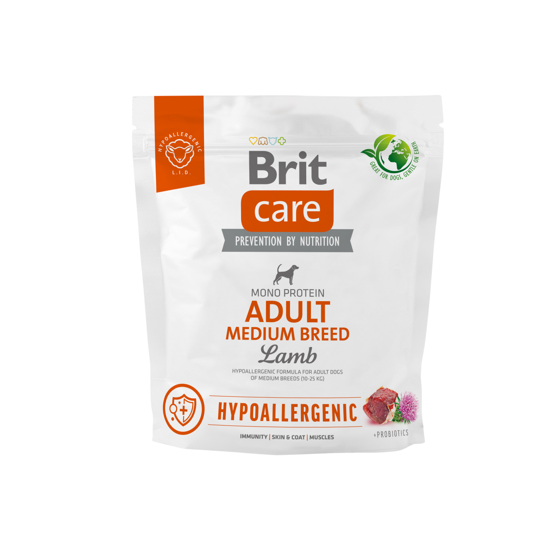 Brit Care Dog Hypoallergenic Adult Medium Breed – Lamb and Rice 1 kg