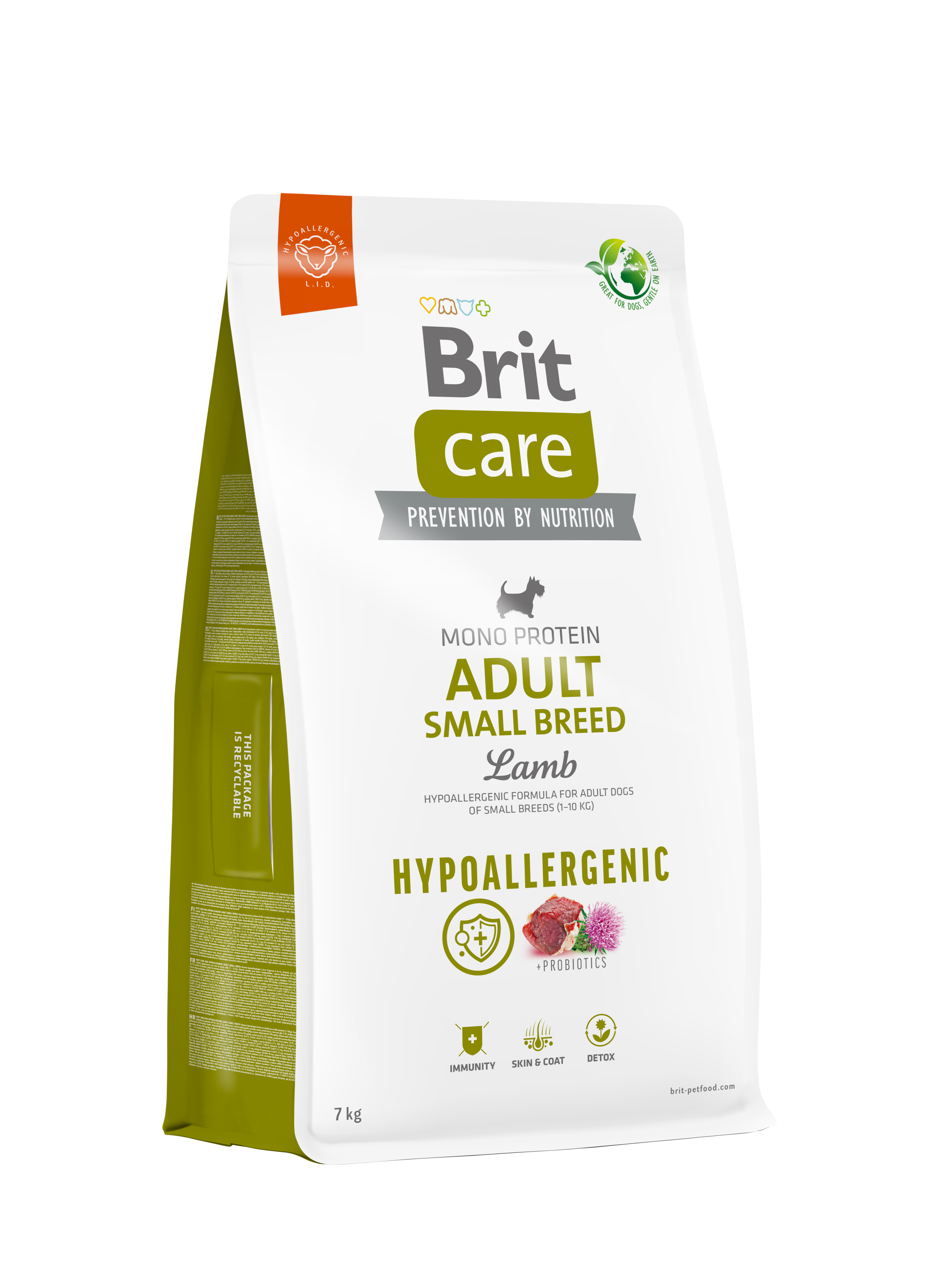 Brit Care Dog Hypoallergenic Adult Small Breed – Lamb and Rice 7 kg
