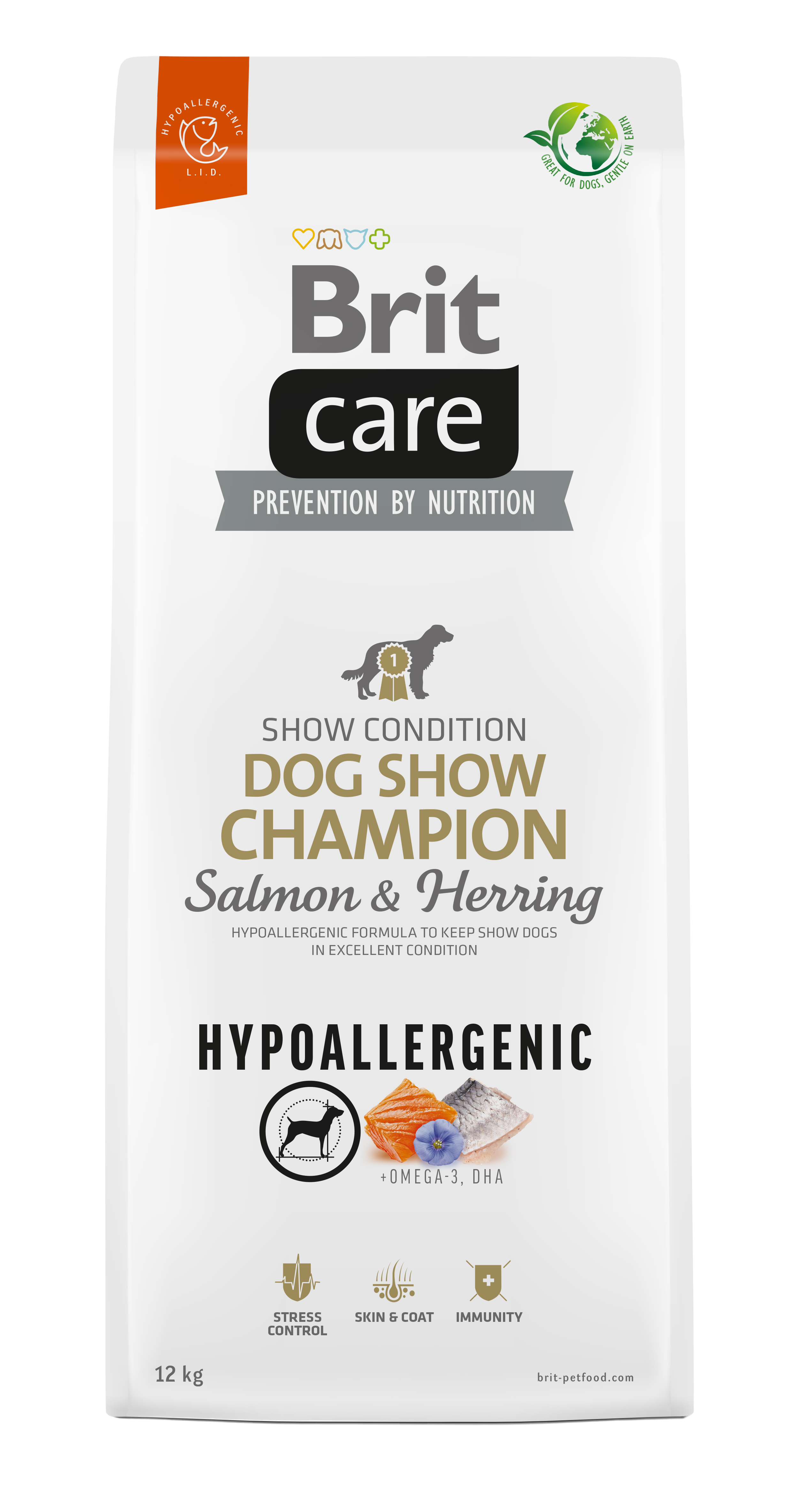Brit Care Dog Hypoallergenic Dog Show Champion – Salmon and Herring 12 kg
