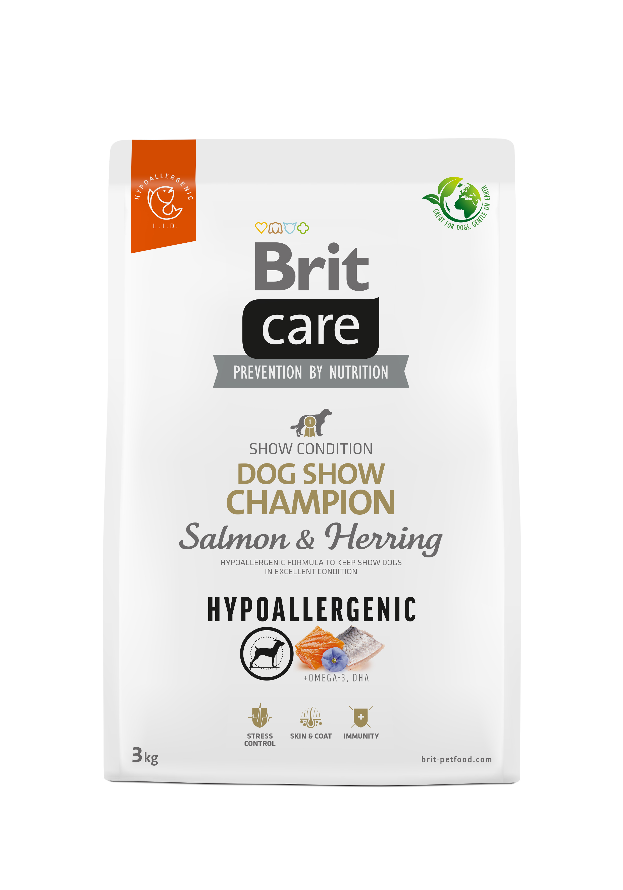 Brit Care Dog Hypoallergenic Dog Show Champion – Salmon and Herring 3 kg