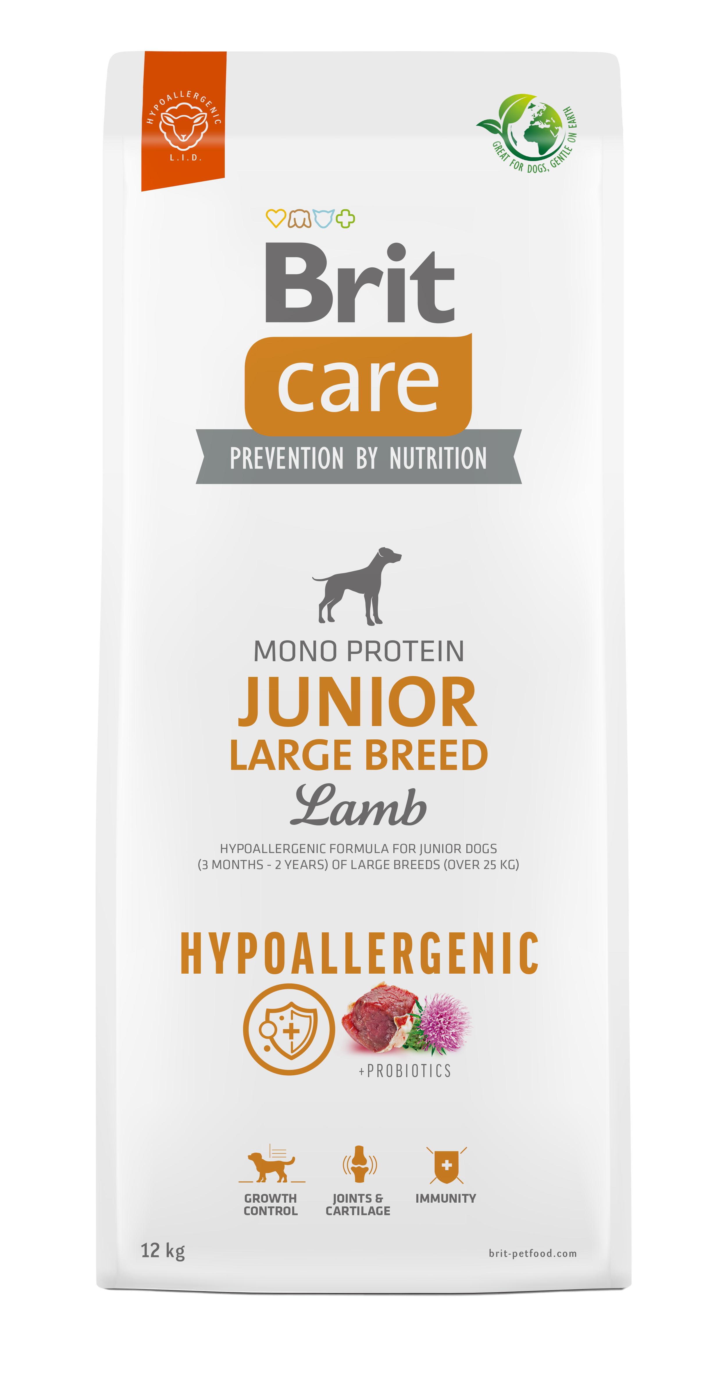 Brit Care Dog Hypoallergenic Junior Large Breed – Lamb and Rice 12 kg