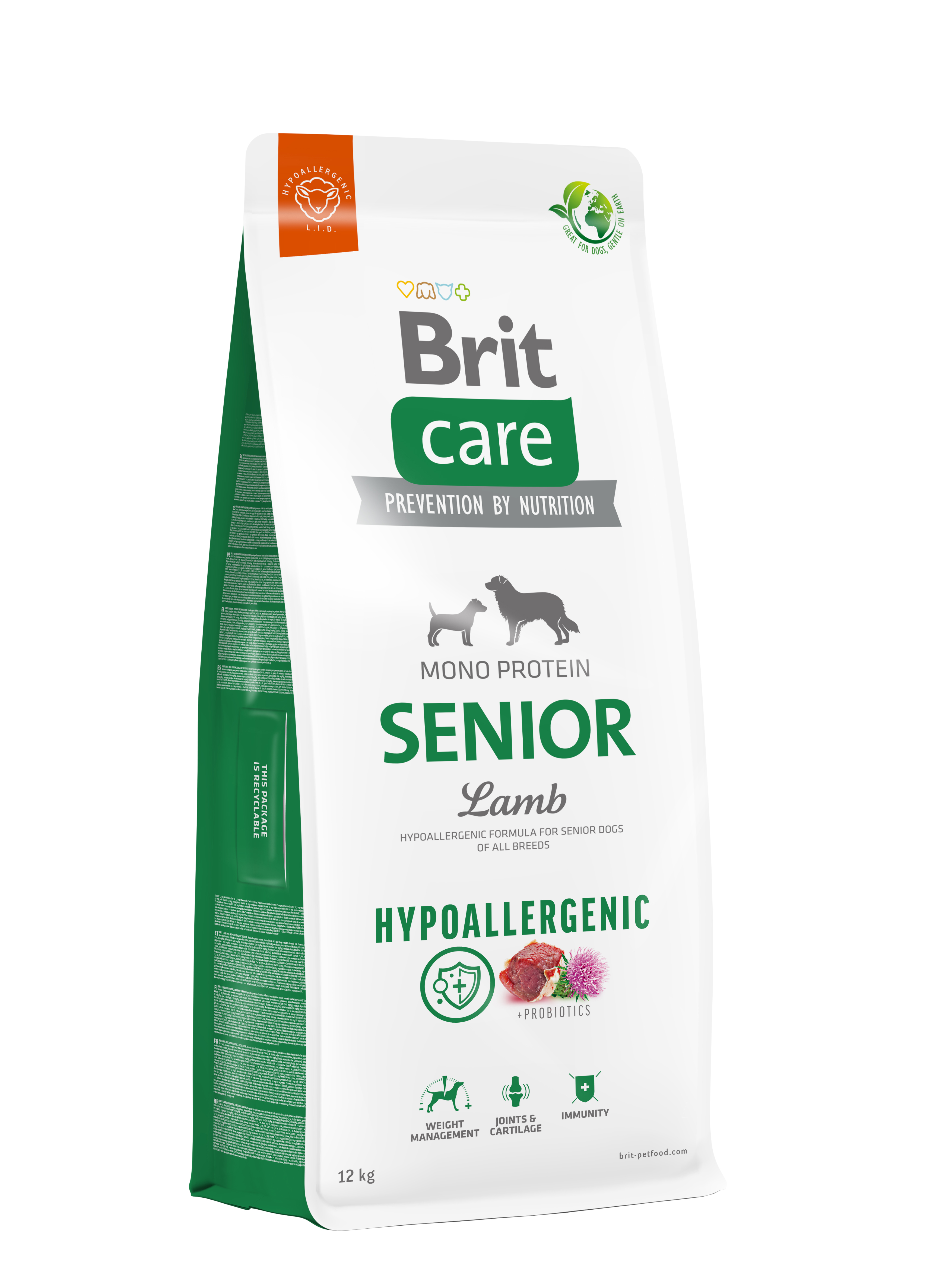 Brit Care Dog Hypoallergenic Senior – Lamb and Rice 12 kg