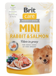 Brit Care Dog kapsička Mini Rabbit & Salmon fillets in gravy 85 g | Kapsička pro psy