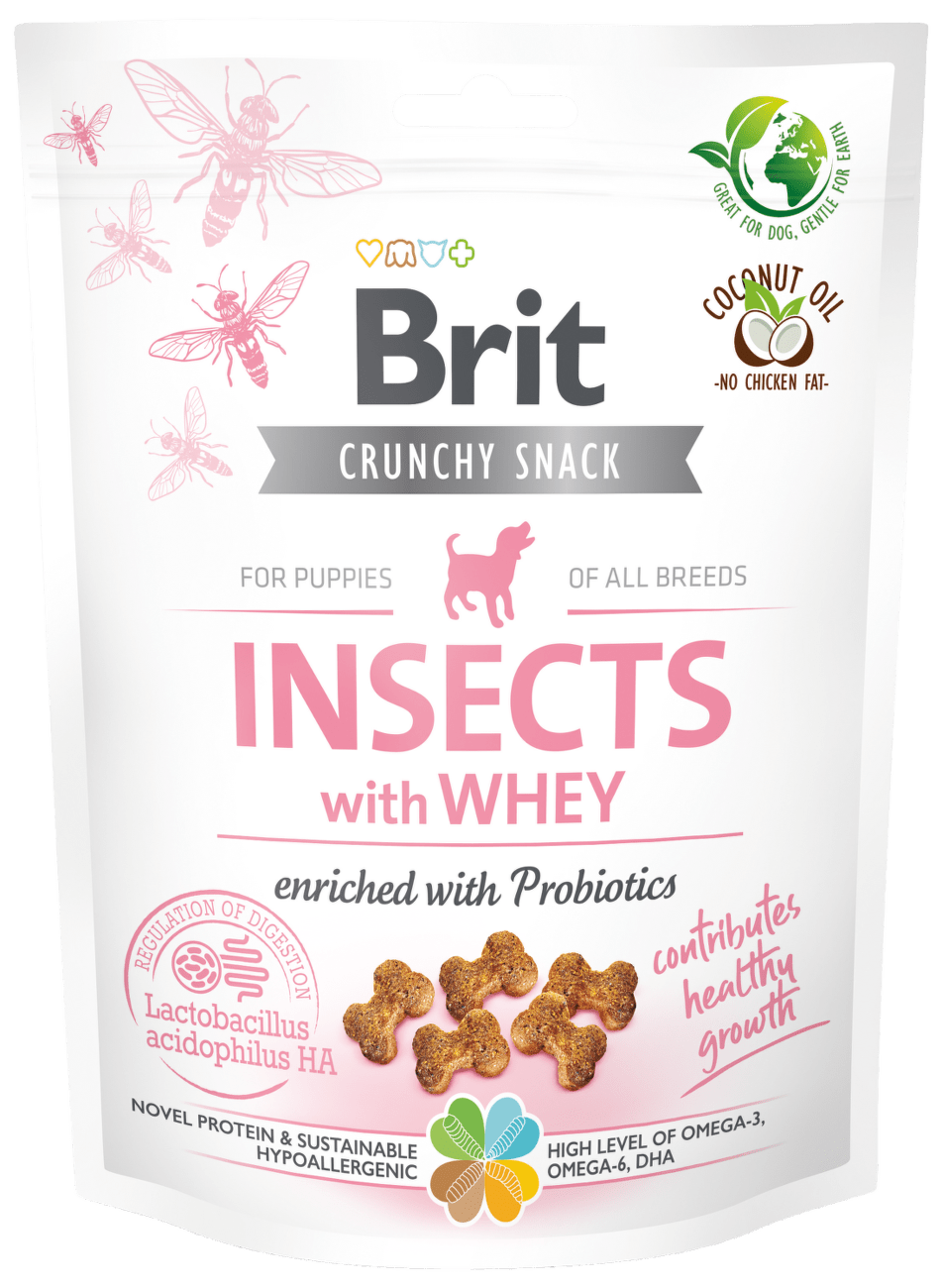 Brit Care Dog Puppy Crunchy Cracker Insects with Whey enriched with Probiotics 200g