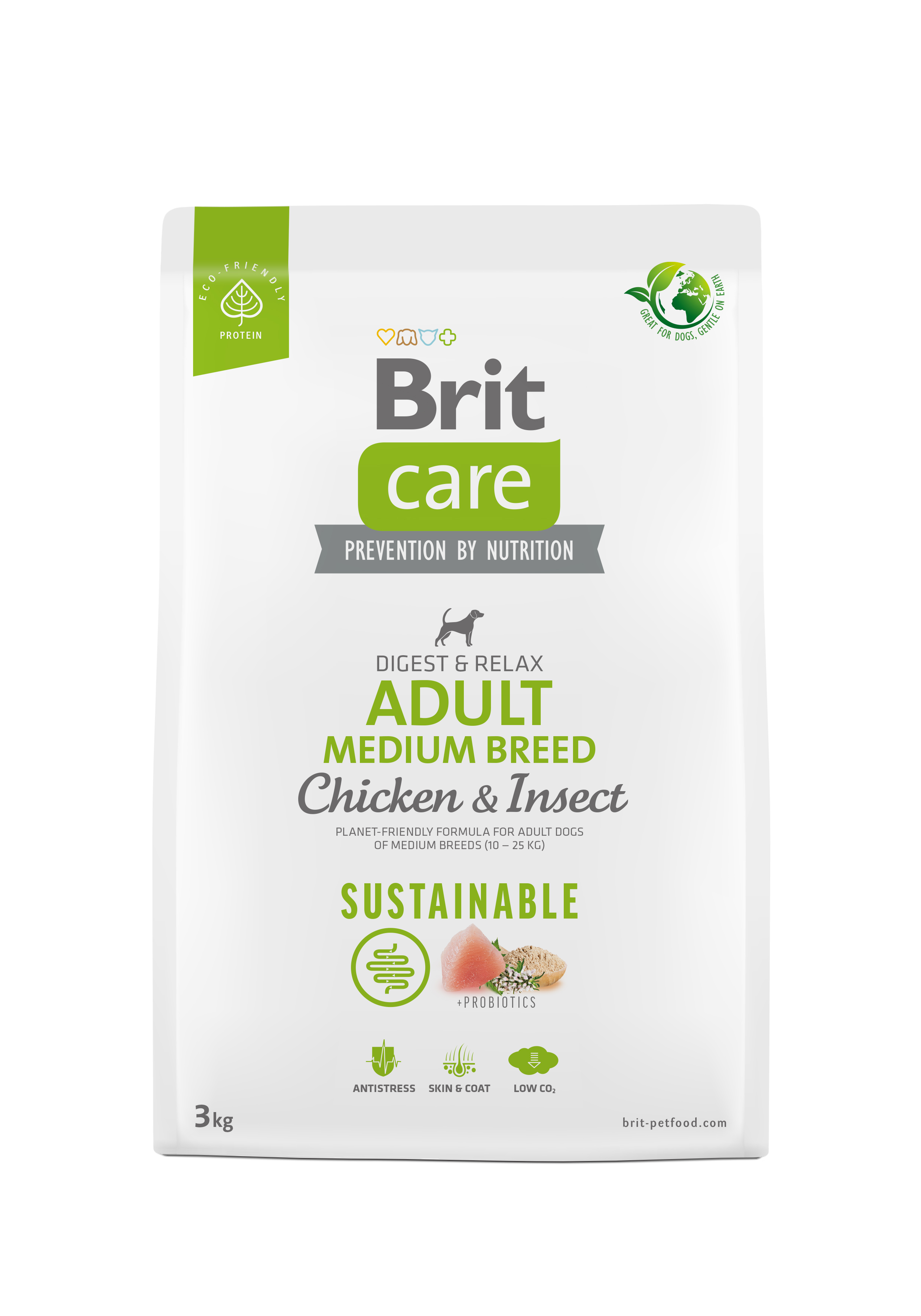 Brit Care Dog Sustainable Adult Medium Breed – Chicken and Insect 3 kg