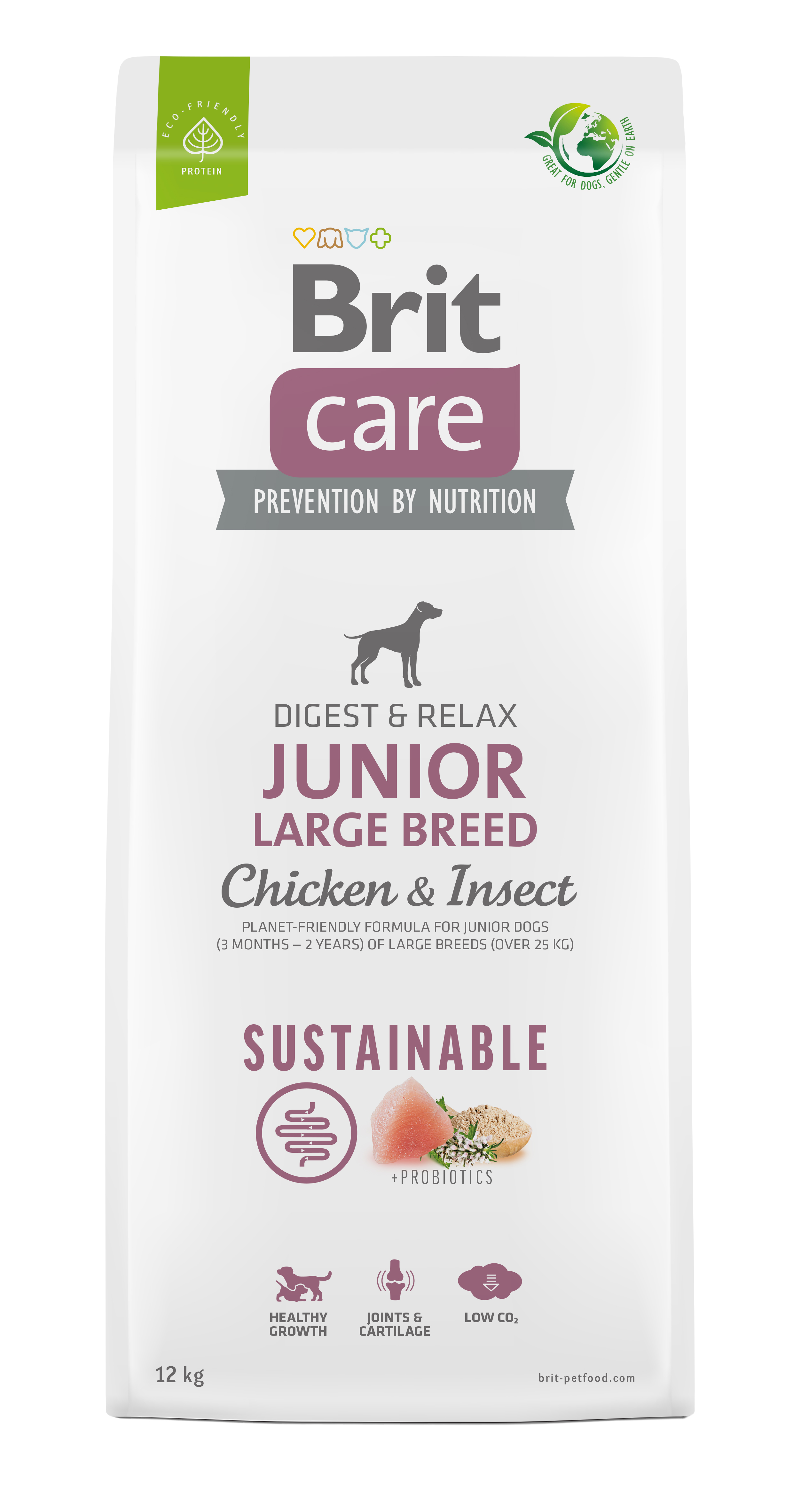 Brit Care Dog Sustainable Junior Large Breed – Chicken and Insect 12 kg