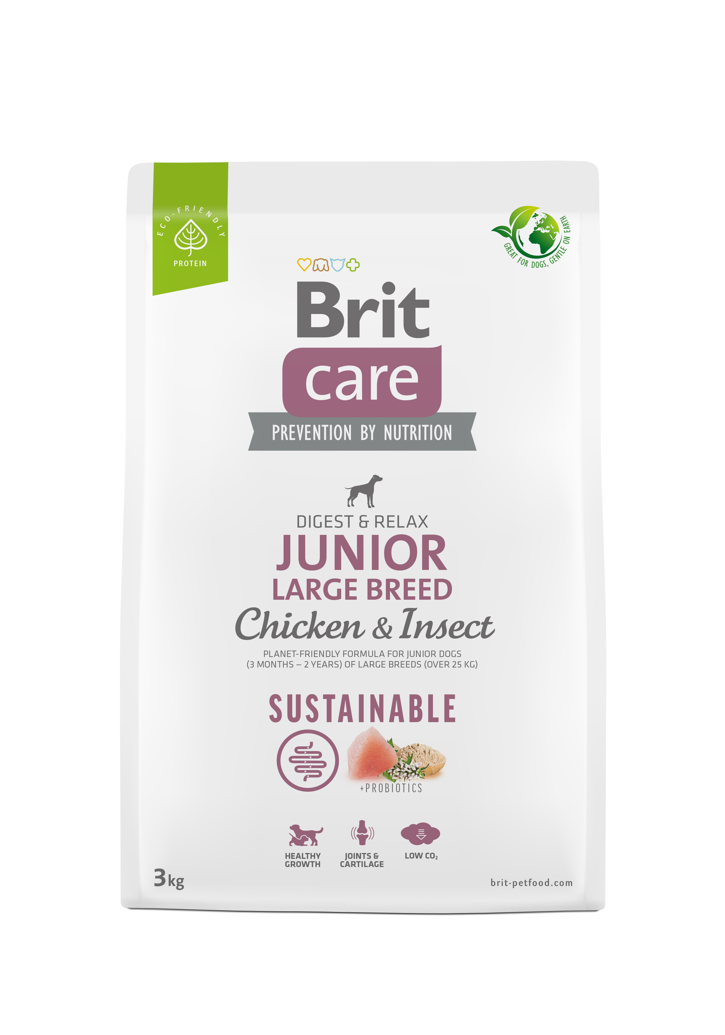 Brit Care Dog Sustainable Junior Large Breed – Chicken and Insect 3 kg