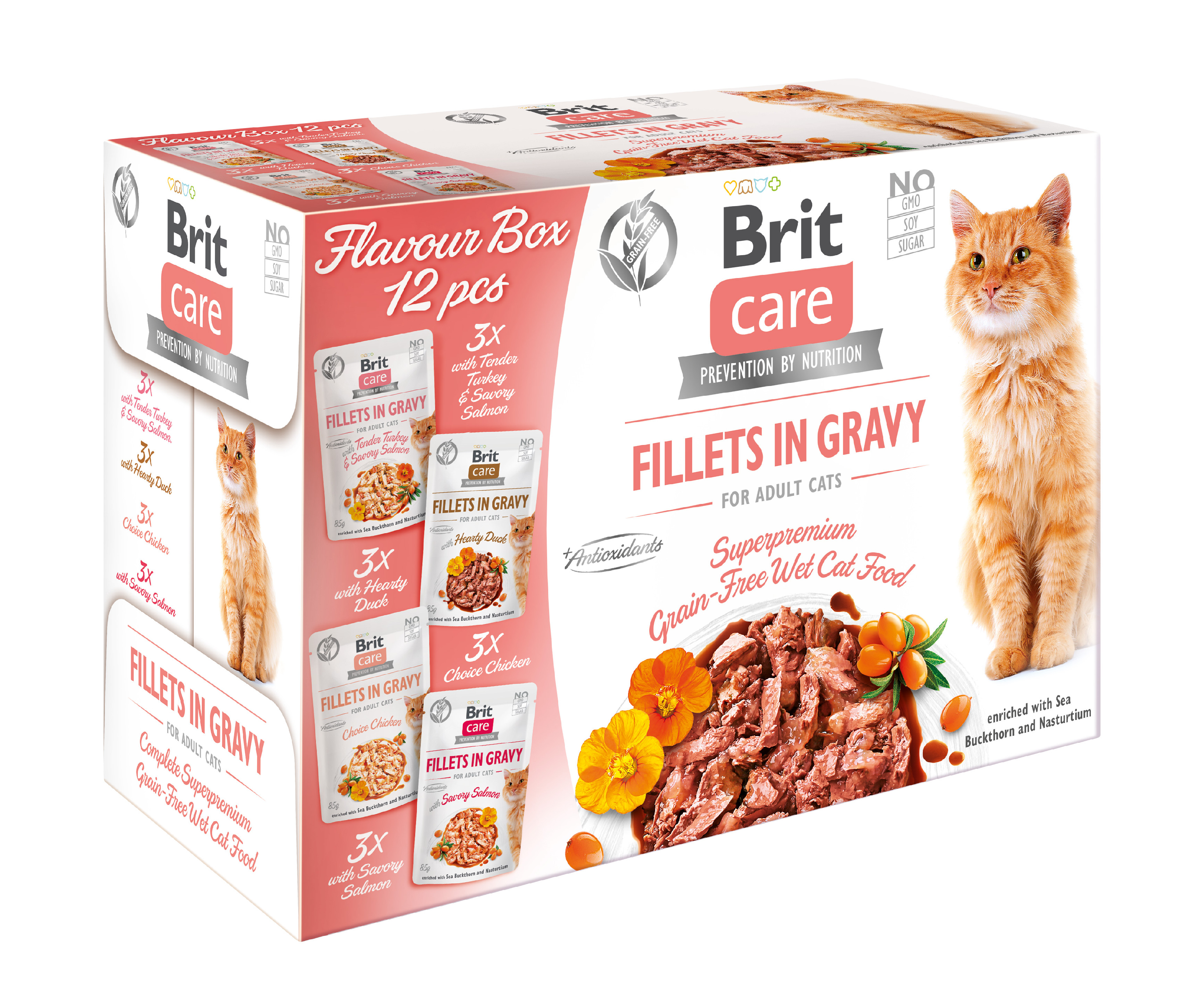 Brit Care Kap.Brit Care Cat Flavour box Fillet in Gravy 12 x 85 g