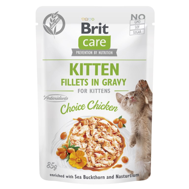 Brit Care Kap.Brit Care Cat Kitten Fillets in Gravy Choice Chicken 85 g