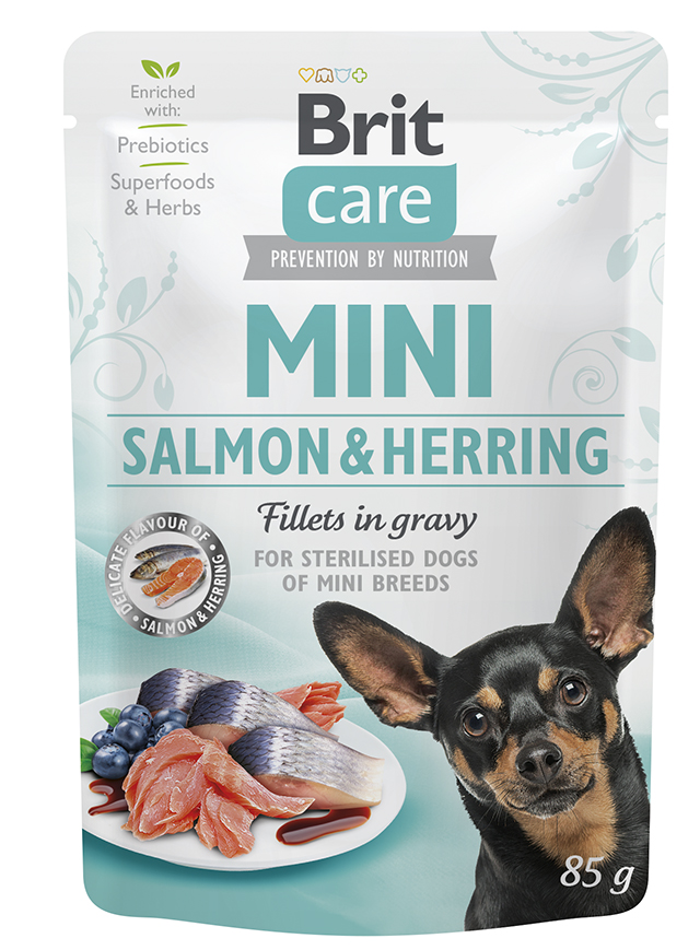 Brit Care Kap.Brit Care Mini Salmon&Herring sterilised fillets in gravy 85 g