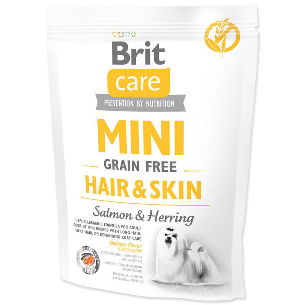Brit Care Mini GF Hair & Skin Salmon & Herring 400 g | Granule pro psy