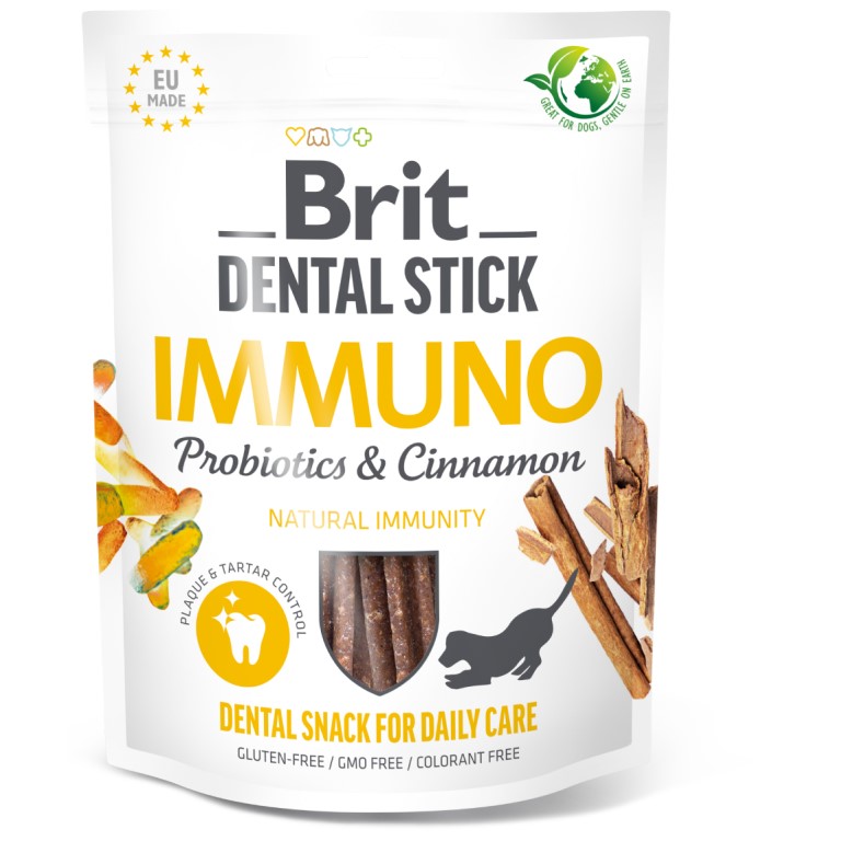 Brit Dental Stick Immuno with Probiotics&Cinnamon 251 g 7 ks