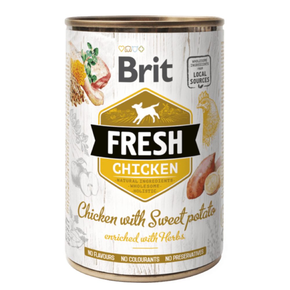 Brit Fresh Dog konzerva Chicken with Sweet Potato 400 g | P58003