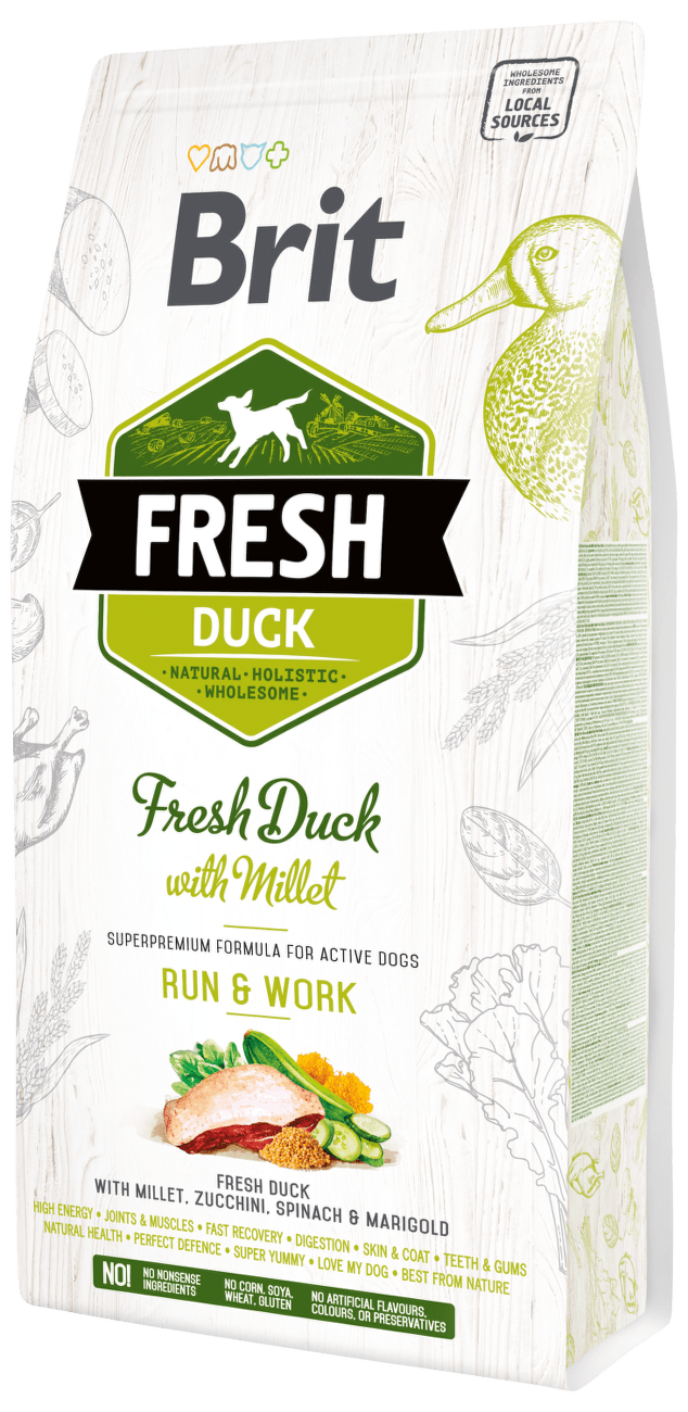 Brit Fresh Duck with Millet Active Run & Work 2,5kg