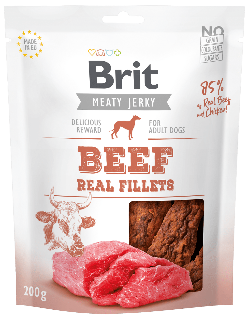 Brit Jerky Beef Fillets 200g
