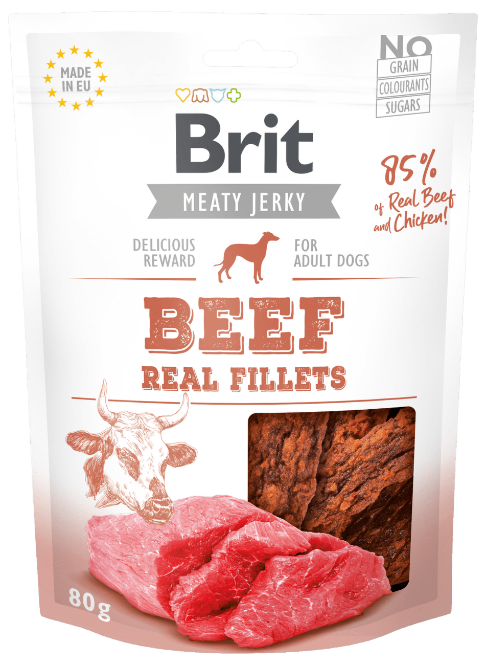 Brit Jerky Beef Fillets 80g