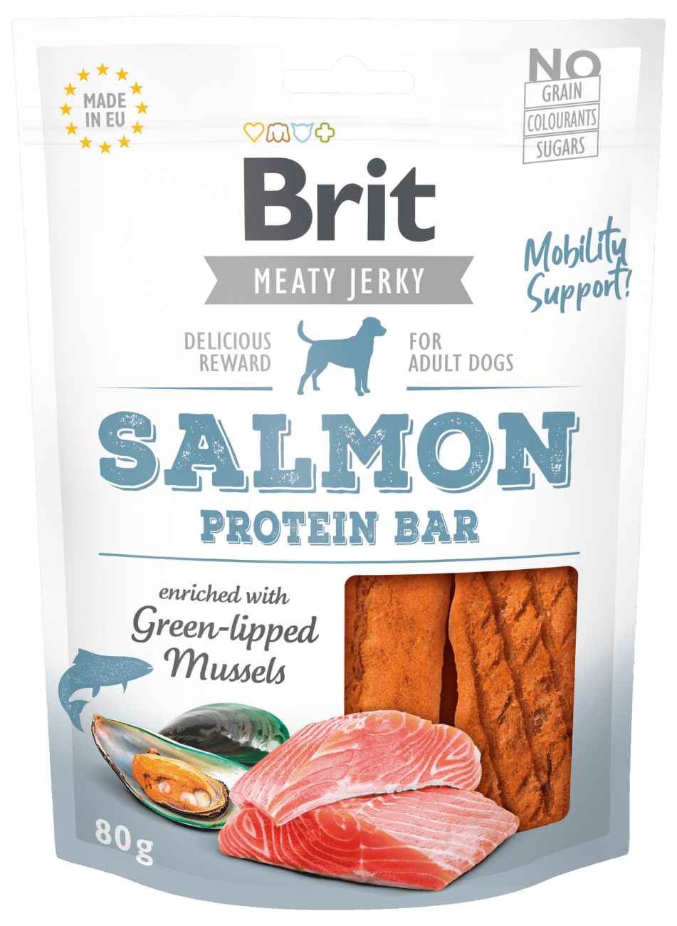 Brit Jerky Salmon Protein Bar 80g