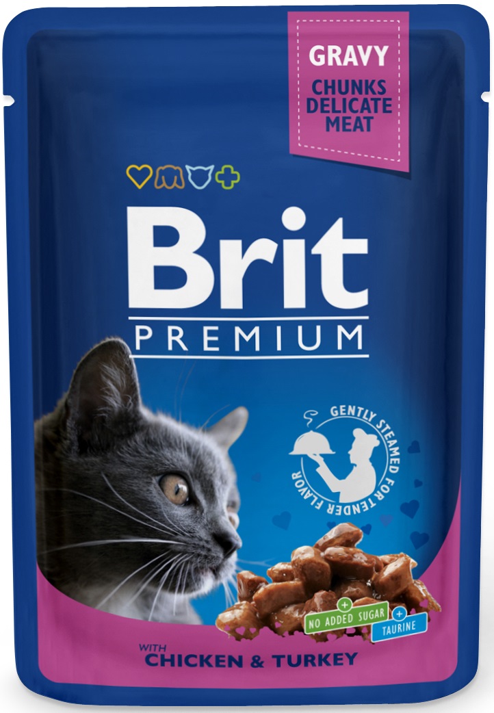 Brit Kap.Brit Cat Prem. Pouches kuře + krůta 100 g