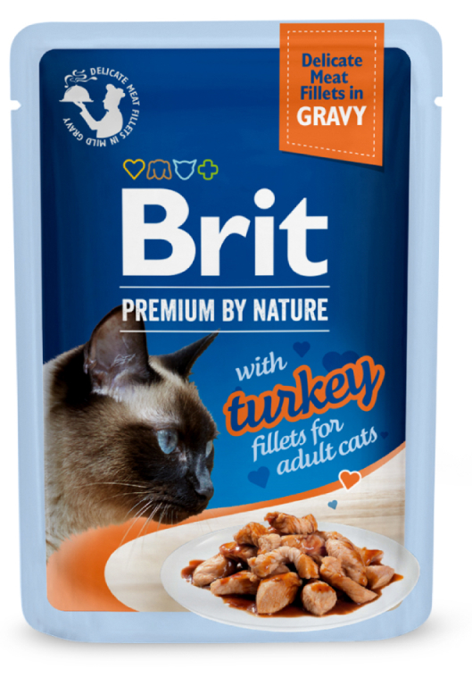Brit Kap.Brit Prem.Cat Delic.Fillets in Gravy with Turkey 85 g