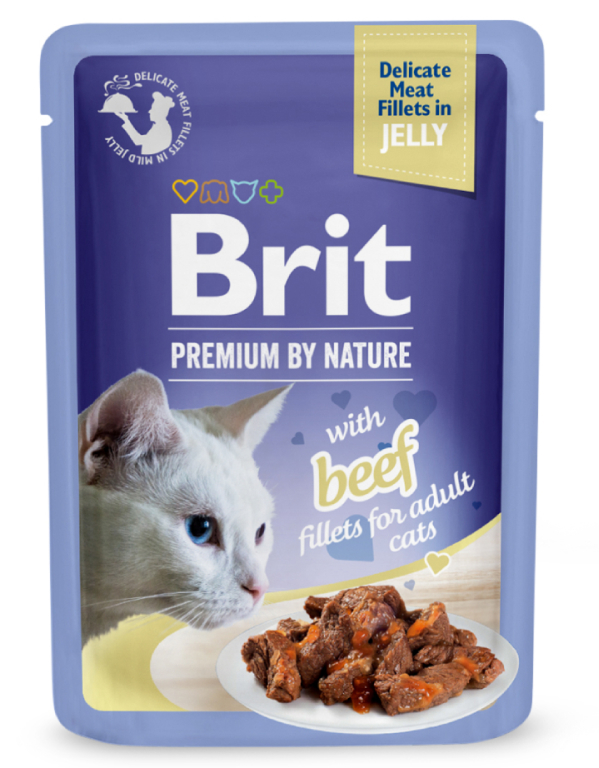 Brit Kap.Brit Prem.Cat Delic.Fillets in Jelly with Beef 85 g