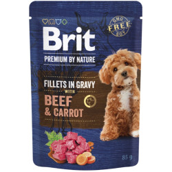 Brit Kap.Brit Premium by Nature Dog Fillets in Gravy with Beef&Carrot 85 g