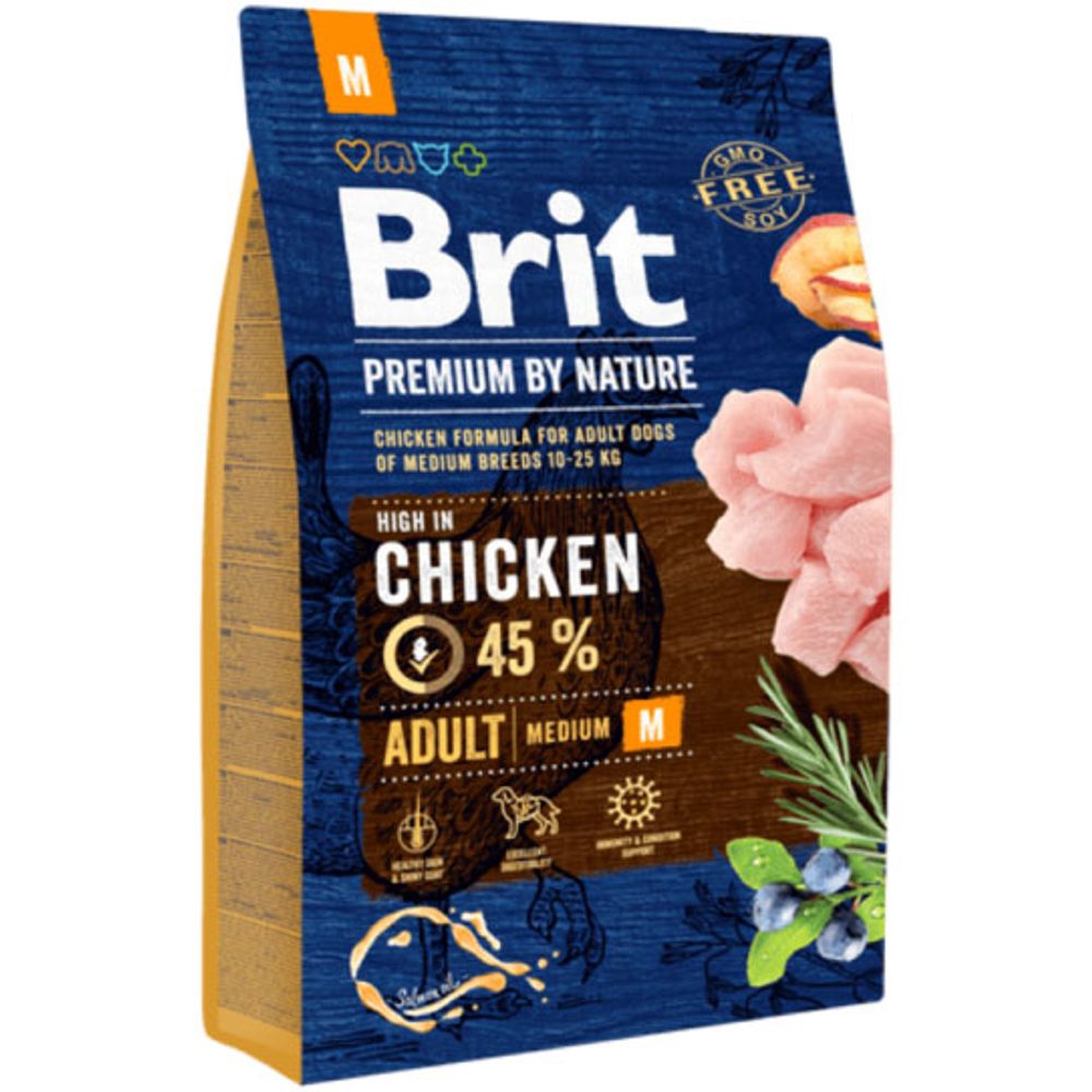 Brit Premium by Nature Adult M 3 kg | Granule pro psy | P57005
