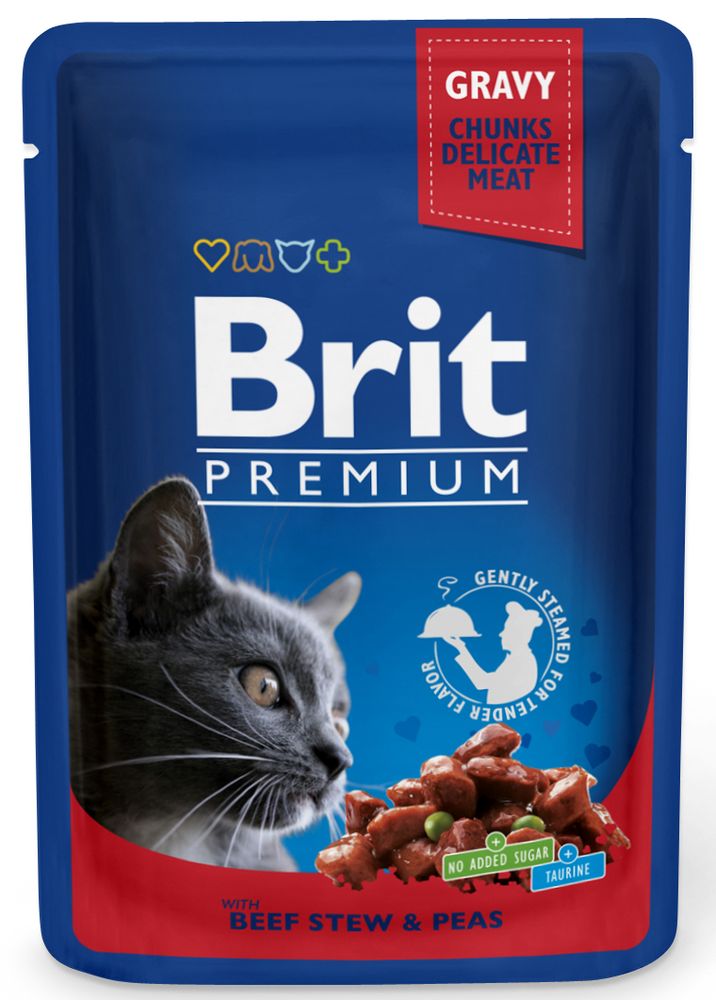 Brit Premium For Adult in Gravy 100g - Beef Stew & Peans