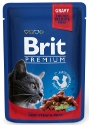 Brit Premium For Adult in Gravy 100g - Beef Stew & Peans