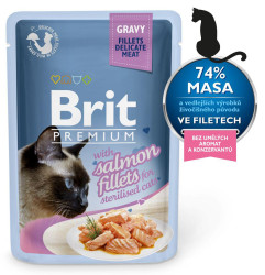 Brit Premium Salmon Fillets For Sterilized Cats in Gravy - 85g